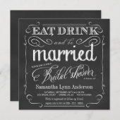 飲み食べ物をウェディングシャワー招待状 招待状 (正面/裏面)