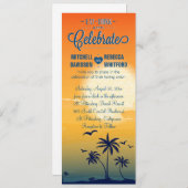 飲み食べ物祝と夏の夕結婚日 招待状 (正面/裏面)