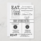 飲み食べ物&ビーリ結婚したハーサルディナー招待状 招待状 (正面)