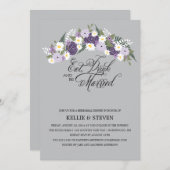 飲み食べ物·ビー·結婚したフローラリース 招待状 (正面/裏面)