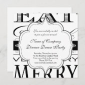 飲み食べ酒をしてとてもデザインになエレガントる 招待状 (正面/裏面)