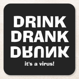 飲み飲物 – ブラックのウイルス スクエアペーパーコースター