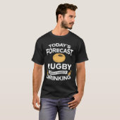 飲むことのおもしろいな今日の予測のラグビー Tシャツ (正面フル)