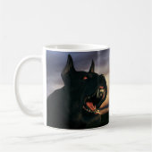飲むならかかってこい!大きな黒犬 コーヒーマグカップ (左)