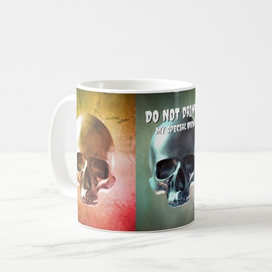 飲むな!私の特別なビール。スカル作品 コーヒーマグカップ (正面左)