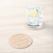 飲むな！金ゴールド紙吹雪赤面バラ ラウンドペーパーコースター (インサイチュ)