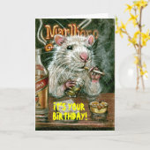 飲むカードを煙らすラットの悪い習慣 カード (黄色い花)