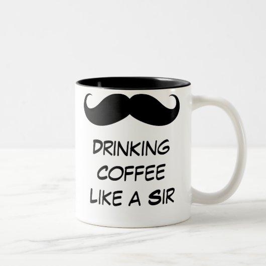 飲むコーヒーは好みますMustache Mug ツートーンマグカップ (右)