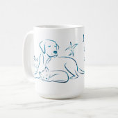 飲むコーヒー救動物飲む昼寝動物愛好家 コーヒーマグカップ (正面左)