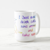 飲むコーヒー救動物飲む昼寝動物愛好家 コーヒーマグカップ (正面右)