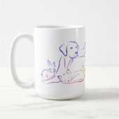 飲むコーヒー救動物飲む昼寝動物愛好家 コーヒーマグカップ (左)