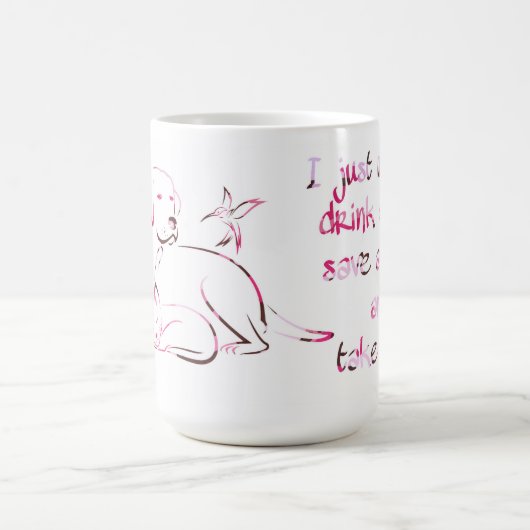 飲むコーヒー救動物飲む昼寝動物愛好家 コーヒーマグカップ (中央)