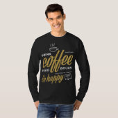 飲むコーヒー読の本は幸せなコーヒー愛好家のギフト Tシャツ (正面フル)