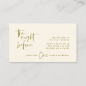 飲むチケット大人飲み物前夜パーティー エンクロージャーカード (正面)