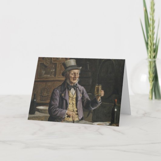 飲むビール絵画 カード (正面)