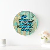 飲む時間の間に働くこと ラージ壁時計 (ホーム)