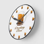 「飲む時間」ビール時計 ラウンド壁時計 (傾斜)
