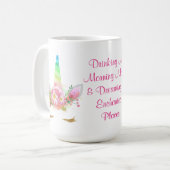 飲む朝の魔法の虹のユニコーン コーヒーマグカップ (正面左)