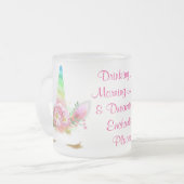 飲む朝の魔法の虹のユニコーン フロストグラスマグカップ (正面左)