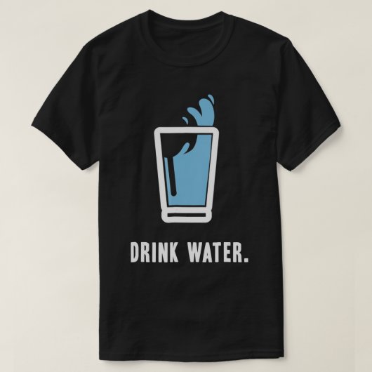 飲む水Tシャツ滞在ハイドレートH2OジムWor Tシャツ (デザイン正面)