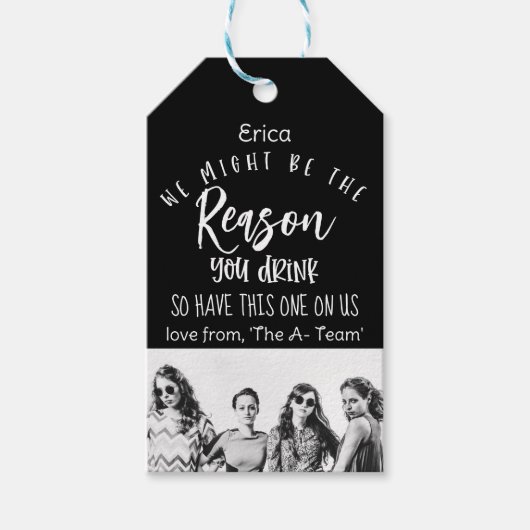 飲む理由家族の名前を挨拶する ギフトタグ (正面)