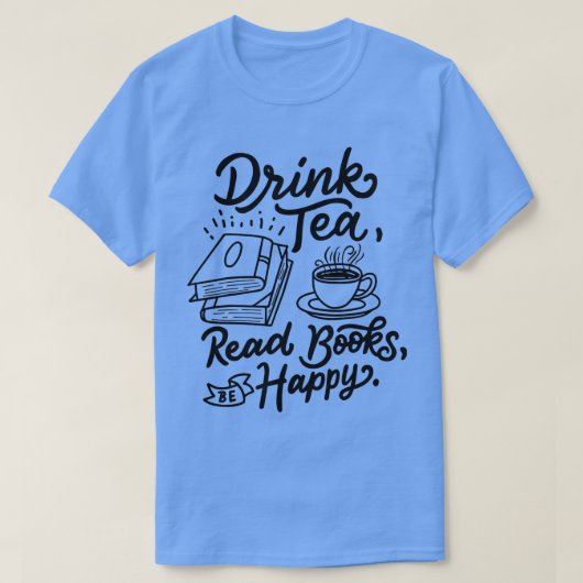 飲む茶読本は幸せオタク系のな本ワーム Tシャツ (デザイン正面)
