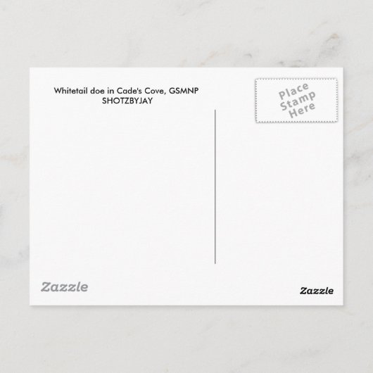 飲む雌ジカ ポストカード (裏面)