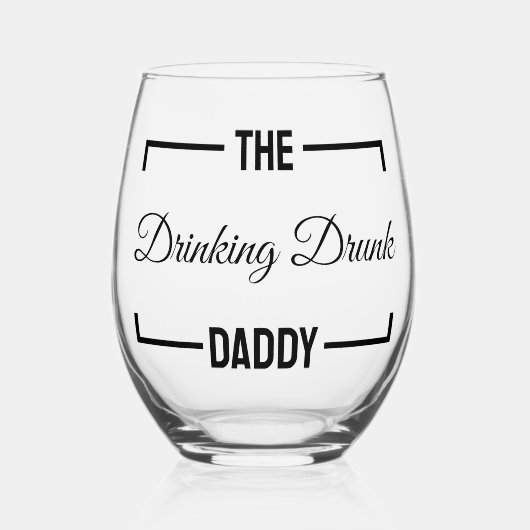 飲む飲パパのお父さんの日パパ ステムなしワイングラス (正面)