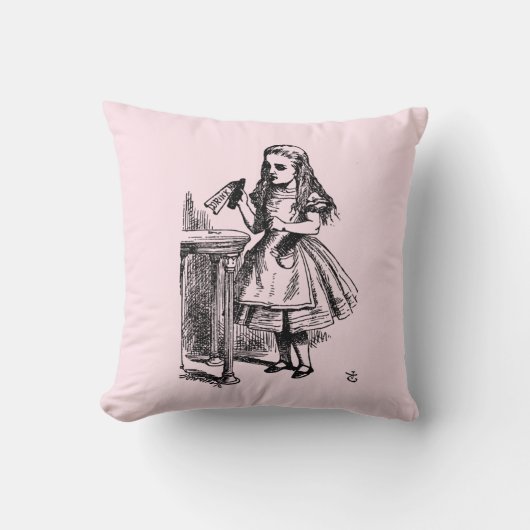 飲む（不思議の国のアリスの冒険） クッション (正面)