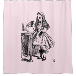 飲む（不思議の国のアリスの冒険） シャワーカーテン