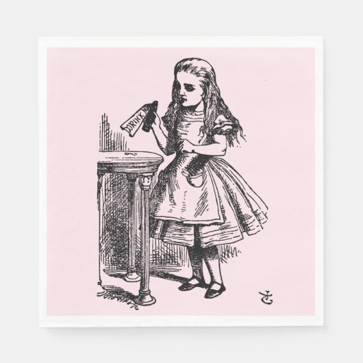 飲む（不思議の国のアリスの冒険） スタンダードランチョンナプキン (正面)