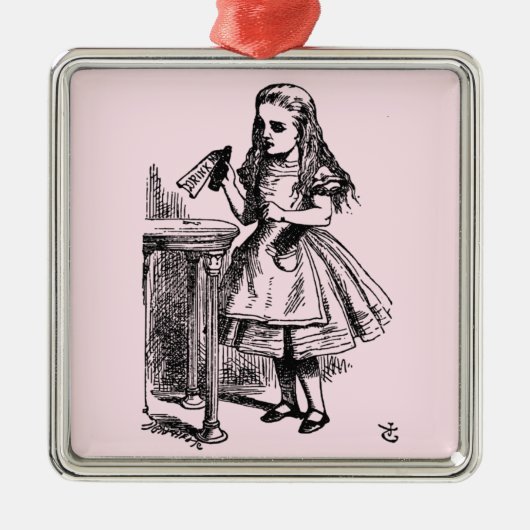 飲む（不思議の国のアリスの冒険） メタルオーナメント (正面)