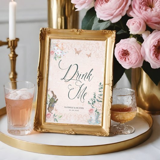 飲む | Wonderland Decompageのヴィンテージアリス ポスター