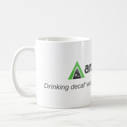 飲むDecafは私達冷却させます同様に! コーヒーマグカップ (左)