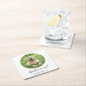 飲め！カスタム写真ドッグキャットペットズ結婚ズ スクエアペーパーコースター (インサイチュ)