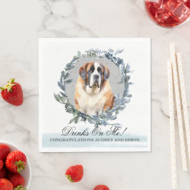 飲め！サンベルナール結婚ドッグのペット スタンダードランチョンナプキン