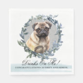 飲め!パグ結婚ドッグ スタンダードランチョンナプキン (正面)