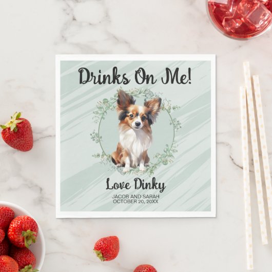 飲め！パピロン結婚犬のペット スタンダードランチョンナプキン (インサイチュ)