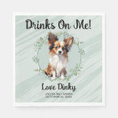 飲め！パピロン結婚犬のペット スタンダードランチョンナプキン (正面)