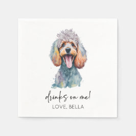 飲め！プードルドッグ結婚ペット スタンダードカクテルナプキン
