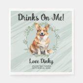 飲め！ペンブロークウェルシュコーギー結婚ドッグズペット スタンダードランチョンナプキン (正面)