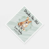 飲め！ペンブロークウェルシュコーギー結婚ドッグズペット スタンダードランチョンナプキン (角)