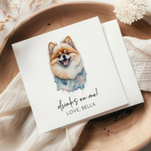 飲め！ポメラニア犬ドッグ結婚ペット スタンダードカクテルナプキン