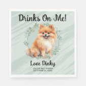 飲め!ポメラニア犬結婚犬のペット スタンダードランチョンナプキン (正面)