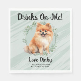 飲め！ポメラニア犬結婚犬のペット スタンダードランチョンナプキン