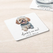 飲め！マルティポ結婚ー犬 スクエアペーパーコースター (アングル)