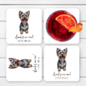 飲め！ヨークシャーテリアヨークシャーテリアドッグ結婚ズ スクエアペーパーコースター