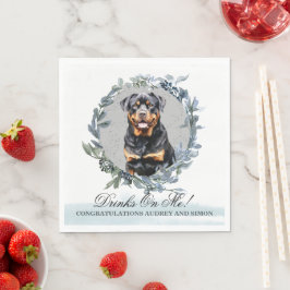 飲め！ロットワイラー結婚犬のペット スタンダードランチョンナプキン