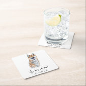 飲め！柴犬ドッグ結婚ペット スクエアペーパーコースター (インサイチュ)