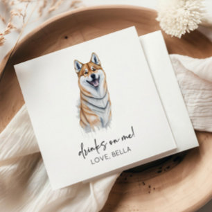 飲め！柴犬ドッグ結婚ペット スタンダードカクテルナプキン